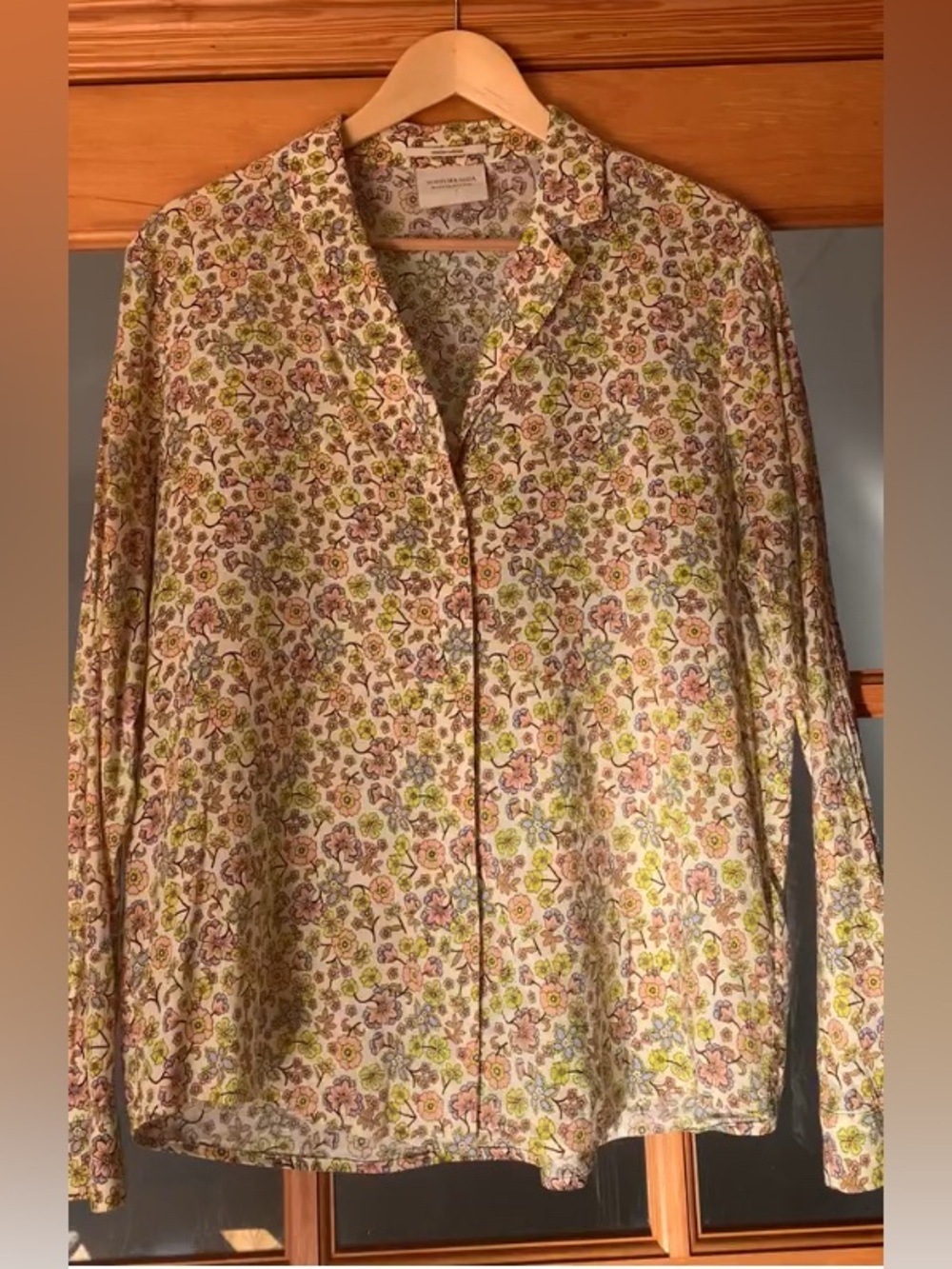 Maison Scotch & Soda Floral Long Sleeve Button Up Blouse, Sz L